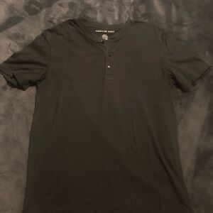 American Eagle Black Henley Shirt
